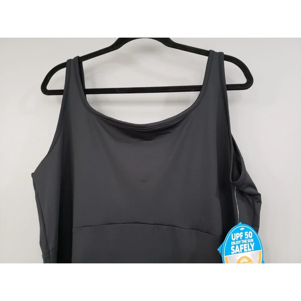 COLUMBIA PFG Freezer III Dress Plus 1X Black Tank Performance Activewear UPF 50+ - Picture 3 of 5